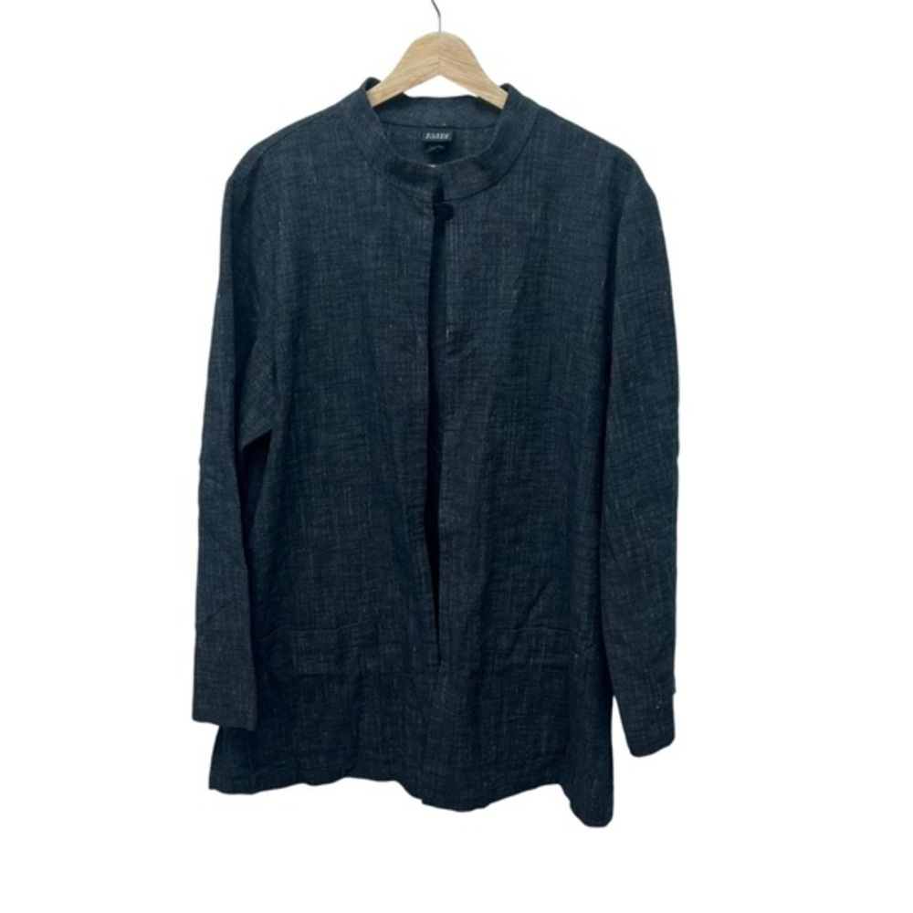 Eileen Fisher Gray Cardigan Coat Linen Blend Size XL - Picture 1 of 5